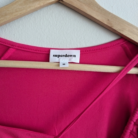 Superdown Aranza Ruched Bodysuit in Pink, size medium, New with tags - Picture 7 of 9